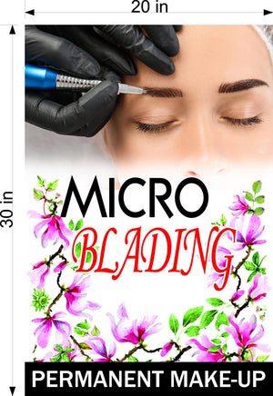 Microblading 11 Window Decal Interior/Exterior Vinyl Adhesive Front BLOCKS Outside Inside View Semitransparent Privacy Vertical