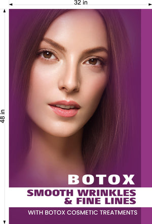Botox 13 Window Decal Interior/Exterior Vinyl Adhesive Front BLOCKS Outside Inside View Semitransparent Privacy Vertical