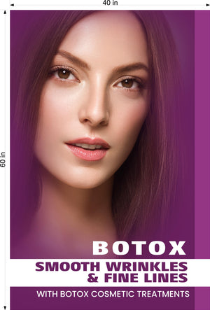 Botox 13 Window Decal Interior/Exterior Vinyl Adhesive Front BLOCKS Outside Inside View Semitransparent Privacy Vertical