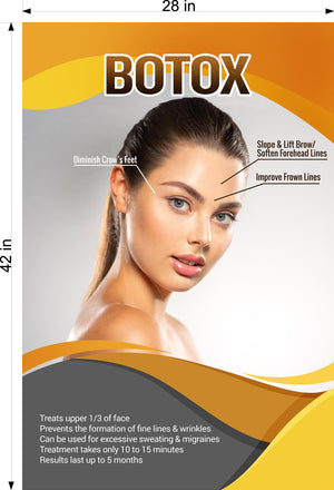 Botox 18 Window Decal Interior/Exterior Vinyl Adhesive Front BLOCKS Outside Inside View Semitransparent Privacy Vertical