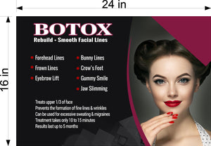 Botox 20 Wallpaper Poster with Adhesive Backing Wall Sticker Decor Indoors Interior Sign Horizontal