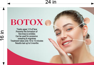 Botox 09 Window Decal Interior/Exterior Vinyl Adhesive Front BLOCKS Outside Inside View Semitransparent Privacy Horizontal