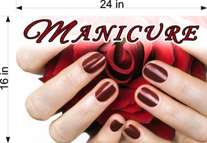 Manicure 24 Wallpaper Fabric Poster Decal with Adhesive Backing Wall Sticker Decor Indoors Interior Sign Horizontal
