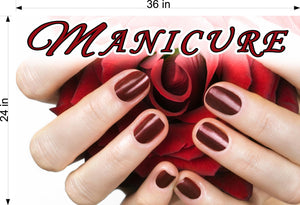 Manicure 24 Wallpaper Fabric Poster Decal with Adhesive Backing Wall Sticker Decor Indoors Interior Sign Horizontal