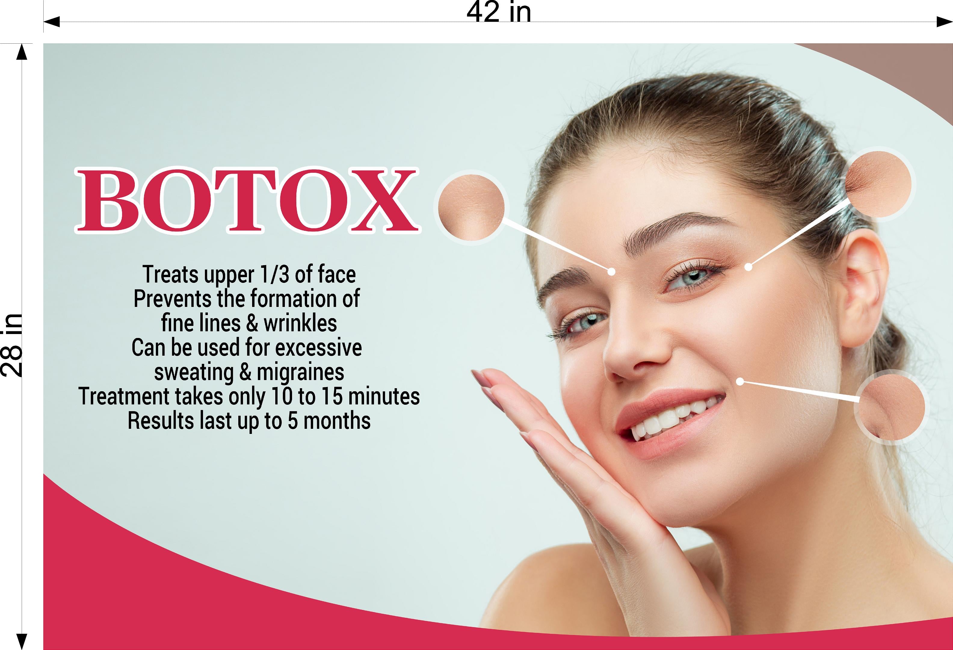 Botox 09 Perforated Mesh One Way Vision See-Through Window Vinyl Poster Sign Horizontal