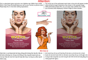 Botox 11 Perforated Mesh One Way Vision See-Through Window Vinyl Poster Sign Vertical