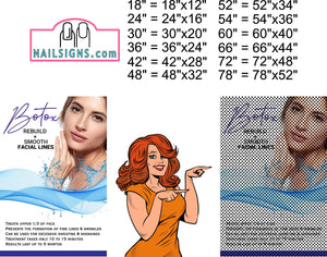 Botox 02 Perforated Mesh One Way Vision See-Through Window Vinyl Poster Sign Vertical