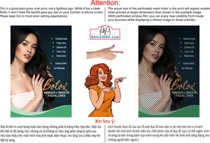 Botox 06 Perforated Mesh One Way Vision See-Through Window Vinyl Poster Sign Vertical