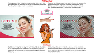 Botox 09 Perforated Mesh One Way Vision See-Through Window Vinyl Poster Sign Horizontal