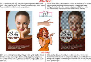 Botox 15 Perforated Mesh One Way Vision See-Through Window Vinyl Poster Sign Vertical