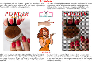 Dip Powder 03 Perforated Mesh One Way Vision See-Through Window Vinyl Nail Salon Sign Vertical