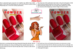 Dip Powder 04 Perforated Mesh One Way Vision See-Through Window Vinyl Nail Salon Sign Vertical