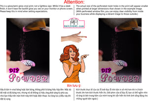 Dip Powder 01 Perforated Mesh One Way Vision Windows See-Through Window Vinyl Nail Salon Sign Vertical