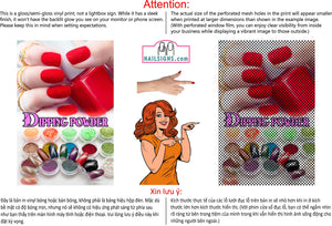 Dipping Powder 05 Perforated Mesh One Way Vision See-Through Window Vinyl Nail Salon Sign Vertical