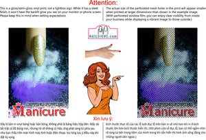 Dipping Powder 08 Perforated Mesh One Way Vision See-Through Window Vinyl Nail Salon Sign Vertical