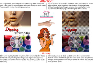 Dipping Powder 01 Perforated Mesh One Way Vision Windows See-Through Window Vinyl Nail Salon Sign Vertical