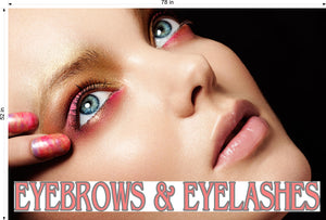 Eyebrows 13 Window Decal Interior/Exterior Vinyl Adhesive Front BLOCKS Outside Inside View Semitransparent Privacy eyelash Horizontal