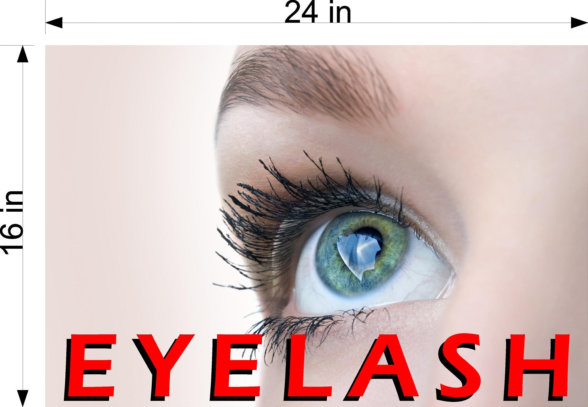 Eyelash 02 Perforated Mesh One Way Vision See-Through Window Vinyl Salon Sign Extension Horizontal
