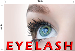 Eyelash 02 Perforated Mesh One Way Vision See-Through Window Vinyl Salon Sign Extension Horizontal