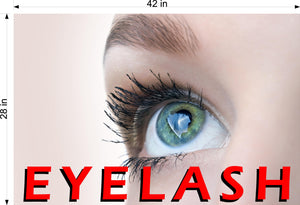 Eyelash 02 Perforated Mesh One Way Vision See-Through Window Vinyl Salon Sign Extension Horizontal