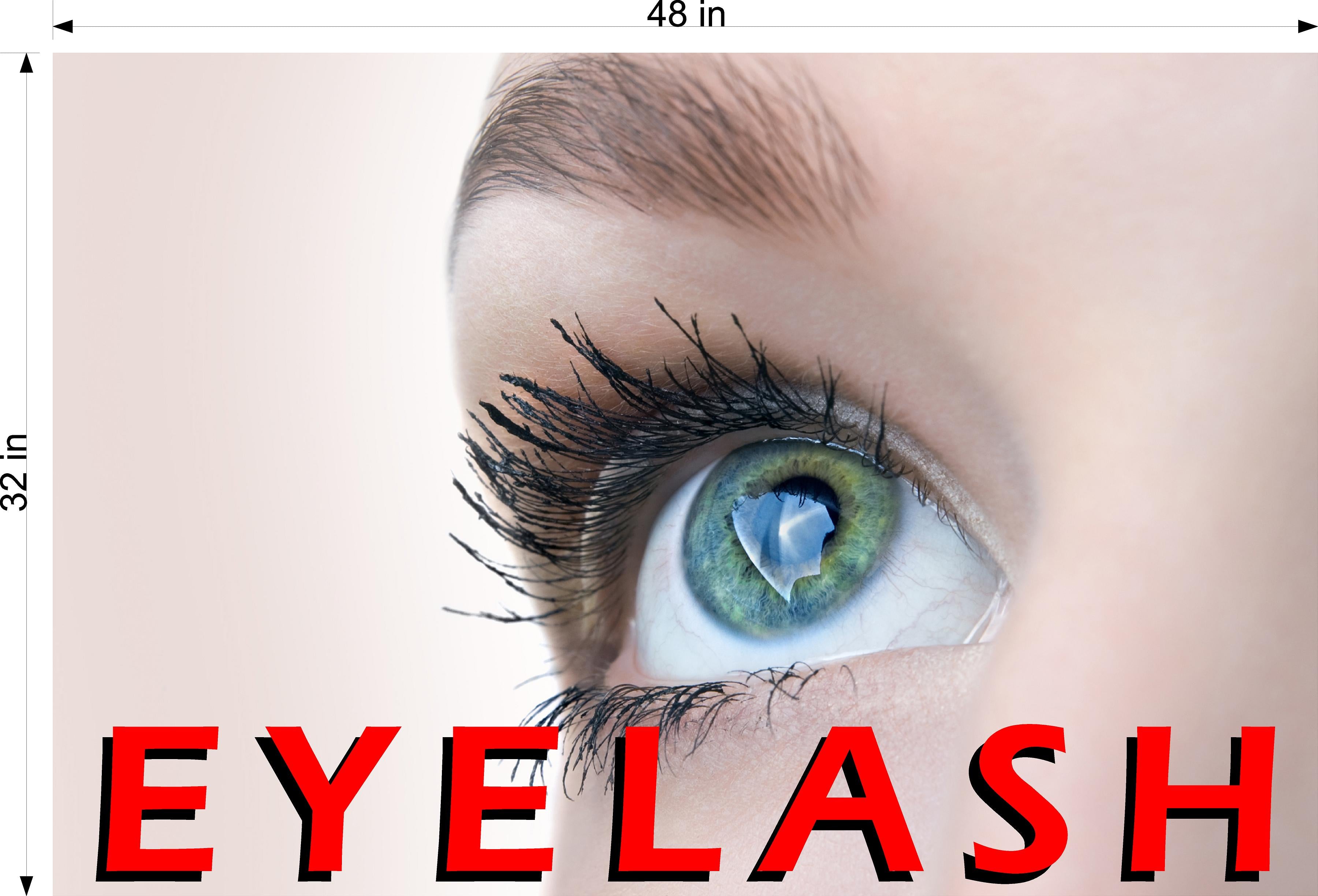 Eyelash 02 Perforated Mesh One Way Vision See-Through Window Vinyl Salon Sign Extension Horizontal