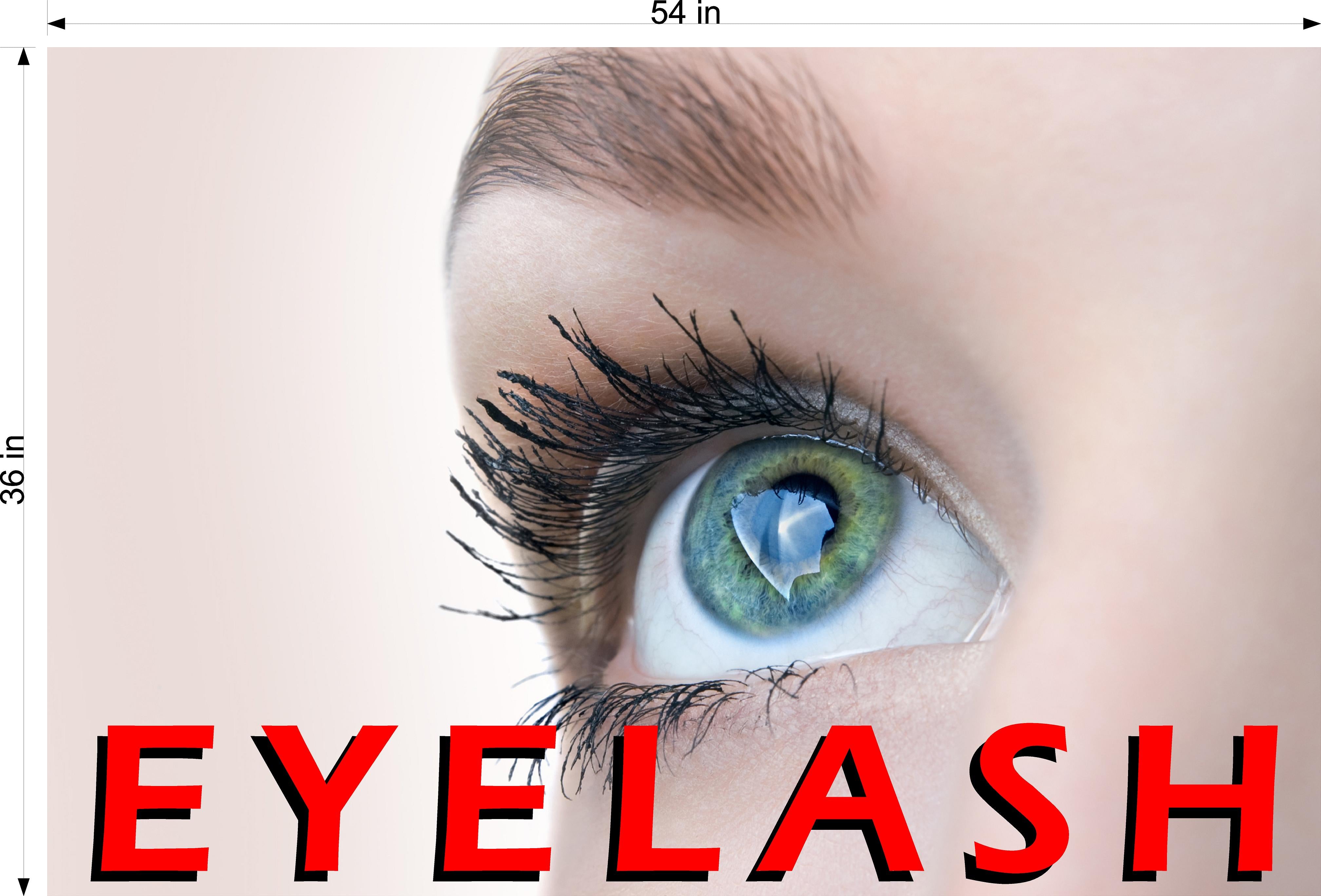 Eyelash 02 Perforated Mesh One Way Vision See-Through Window Vinyl Salon Sign Extension Horizontal