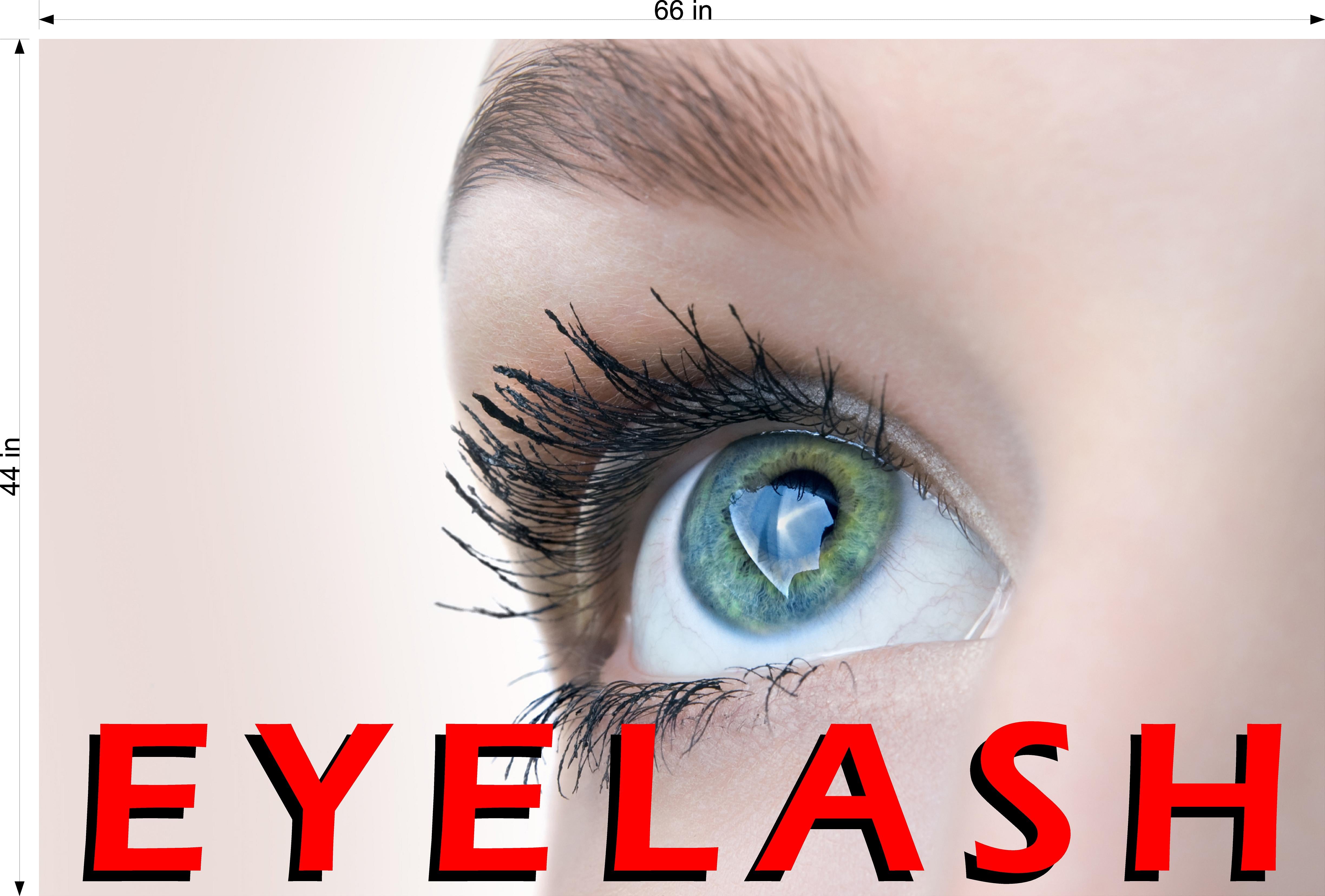 Eyelash 02 Perforated Mesh One Way Vision See-Through Window Vinyl Salon Sign Extension Horizontal