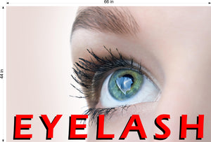 Eyelash 02 Perforated Mesh One Way Vision See-Through Window Vinyl Salon Sign Extension Horizontal