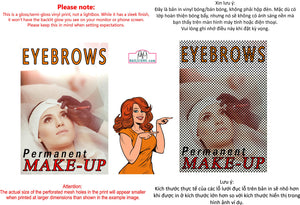 Eyebrows 11 Perforated Mesh One Way Vision See-Through Window Vinyl Salon Sign Permanent Make-Up Vertical