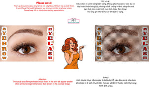Eyebrows 15 Perforated Mesh One Way Vision See-Through Window Vinyl Salon Sign Eyelash Horizontal