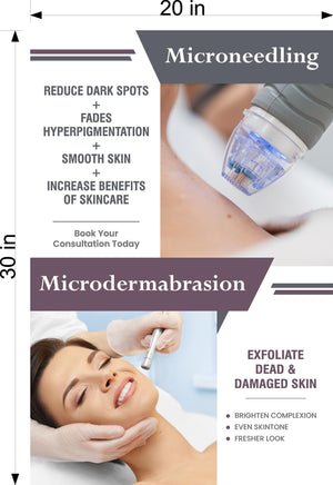 Facial 13 Photo-Realistic Paper Poster Interior Inside Wall Non-Laminated Microneedling Microdermabrasion Vertical