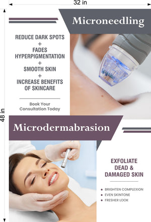 Facial 13 Photo-Realistic Paper Poster Interior Inside Wall Non-Laminated Microneedling Microdermabrasion Vertical