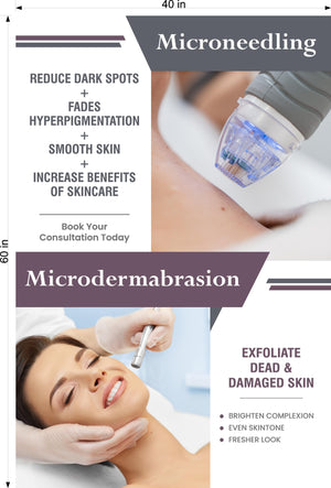 Facial 13 Photo-Realistic Paper Poster Interior Inside Wall Non-Laminated Microneedling Microdermabrasion Vertical