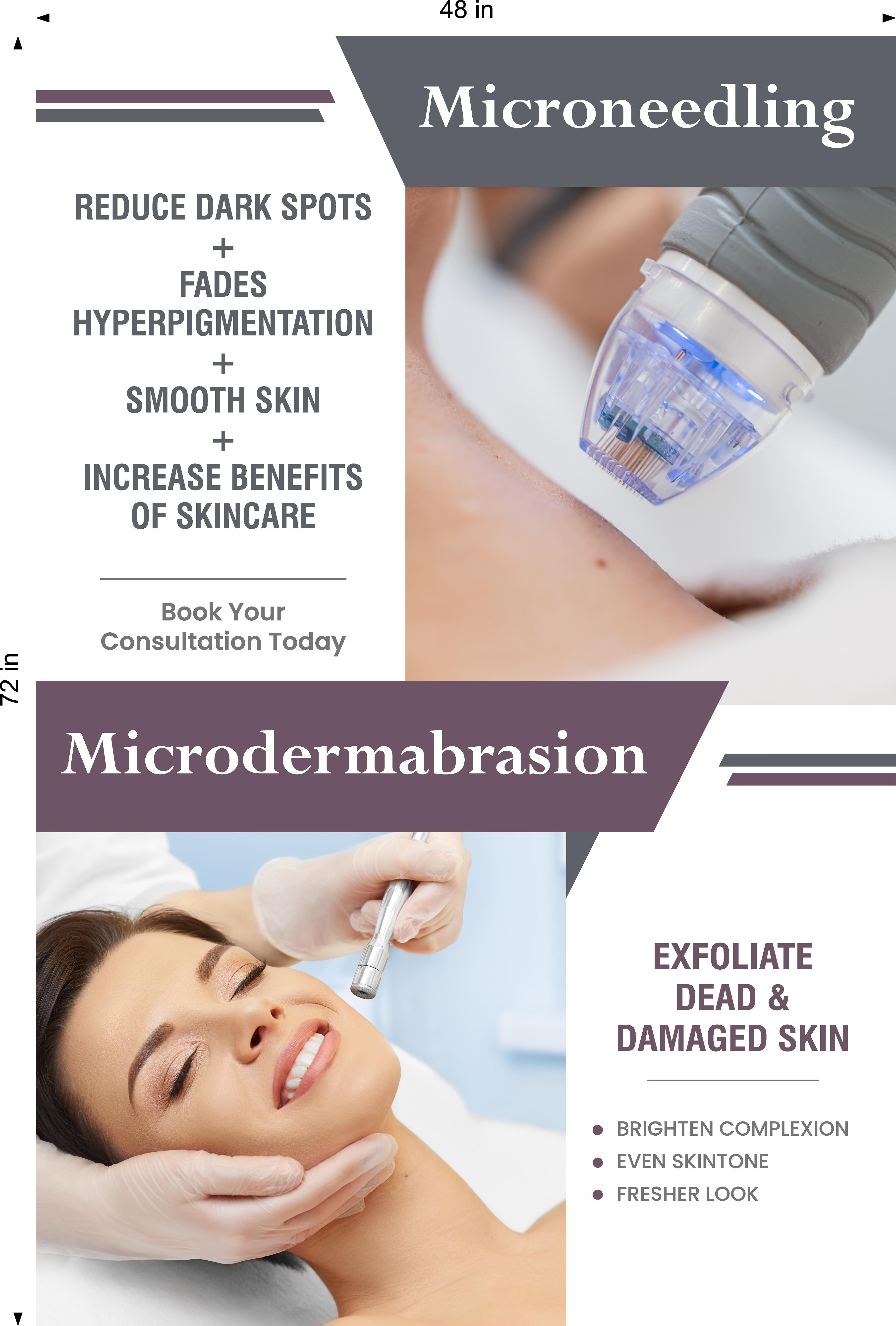 Facial 13 Photo-Realistic Paper Poster Interior Inside Wall Non-Laminated Microneedling Microdermabrasion Vertical