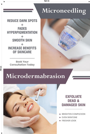 Facial 13 Photo-Realistic Paper Poster Interior Inside Wall Non-Laminated Microneedling Microdermabrasion Vertical