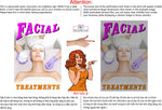 Facial 03 Perforated Mesh One Way Vision See-Through Window Vinyl Salon Sign Vertical Treatment Care