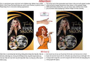 Family Hair 15 Perforated Mesh One Way Vision Window See-Through Sign Salon Vinyl Cut Haircut Vertical