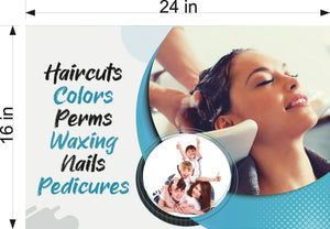 Family Hair 10 Wallpaper Poster Decal with Adhesive Backing Wall Decor Indoors Interior Sign Haircut Horizontal