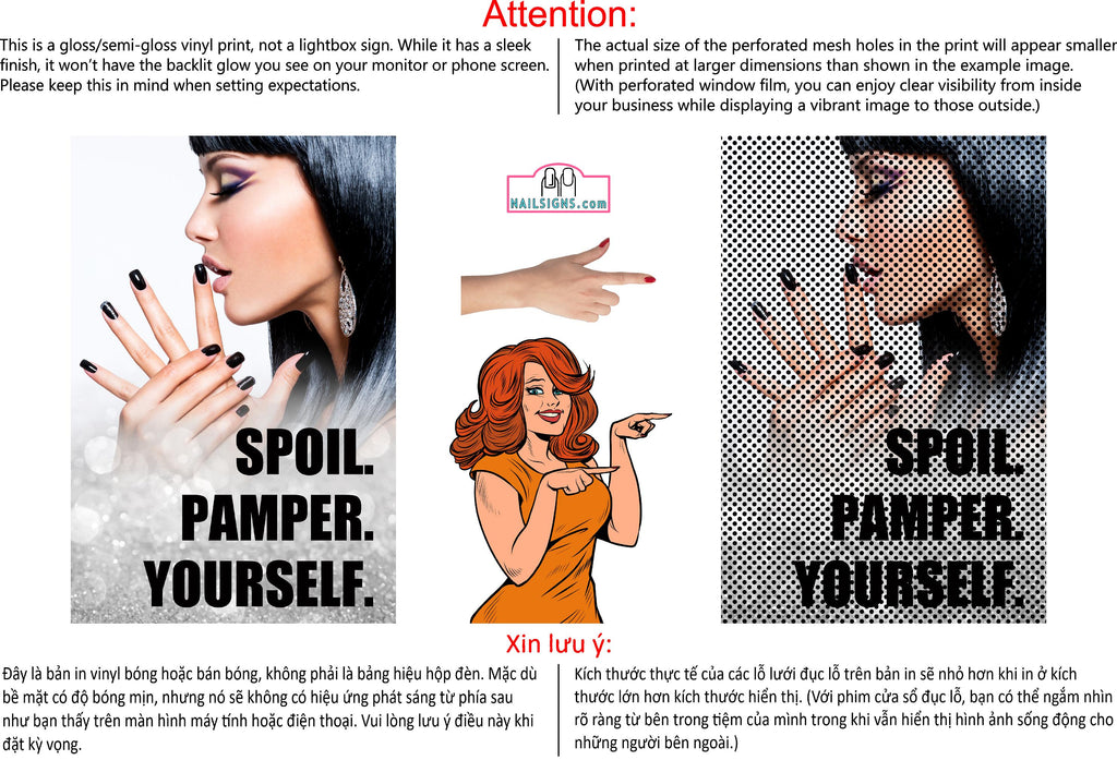Hair Salon 26 Perforated Mesh One Way Vision Window See-Through Sign Salon Vinyl Décor Beauty Vertical