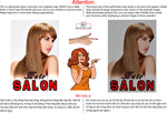 Hair Salon 05 Perforated Mesh One Way Vision Window See-Through Sign Salon Vinyl Decor Beauty Vertical