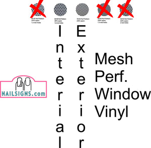 Eyebrows 09 Perforated Mesh One Way Vision See-Through Window Vinyl Salon Sign Waxing Horizontal