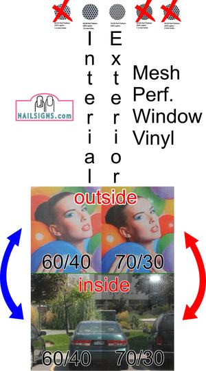 Barber 08 Perforated Mesh One Way Vision Window See-Through Sign Salon Vinyl Beard Men Boy Haircut Vertical