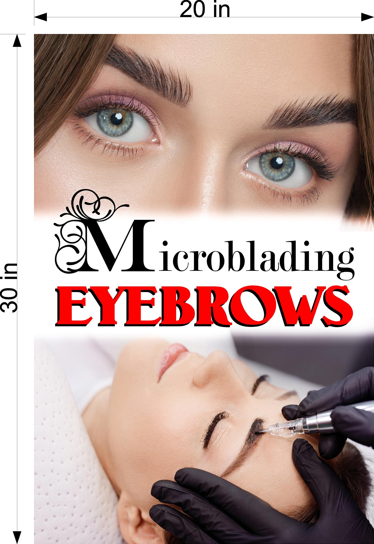 Microblading 16 Window Decal Interior/Exterior Vinyl Adhesive Front BLOCKS Outside Inside View Translucent Privacy Vertical