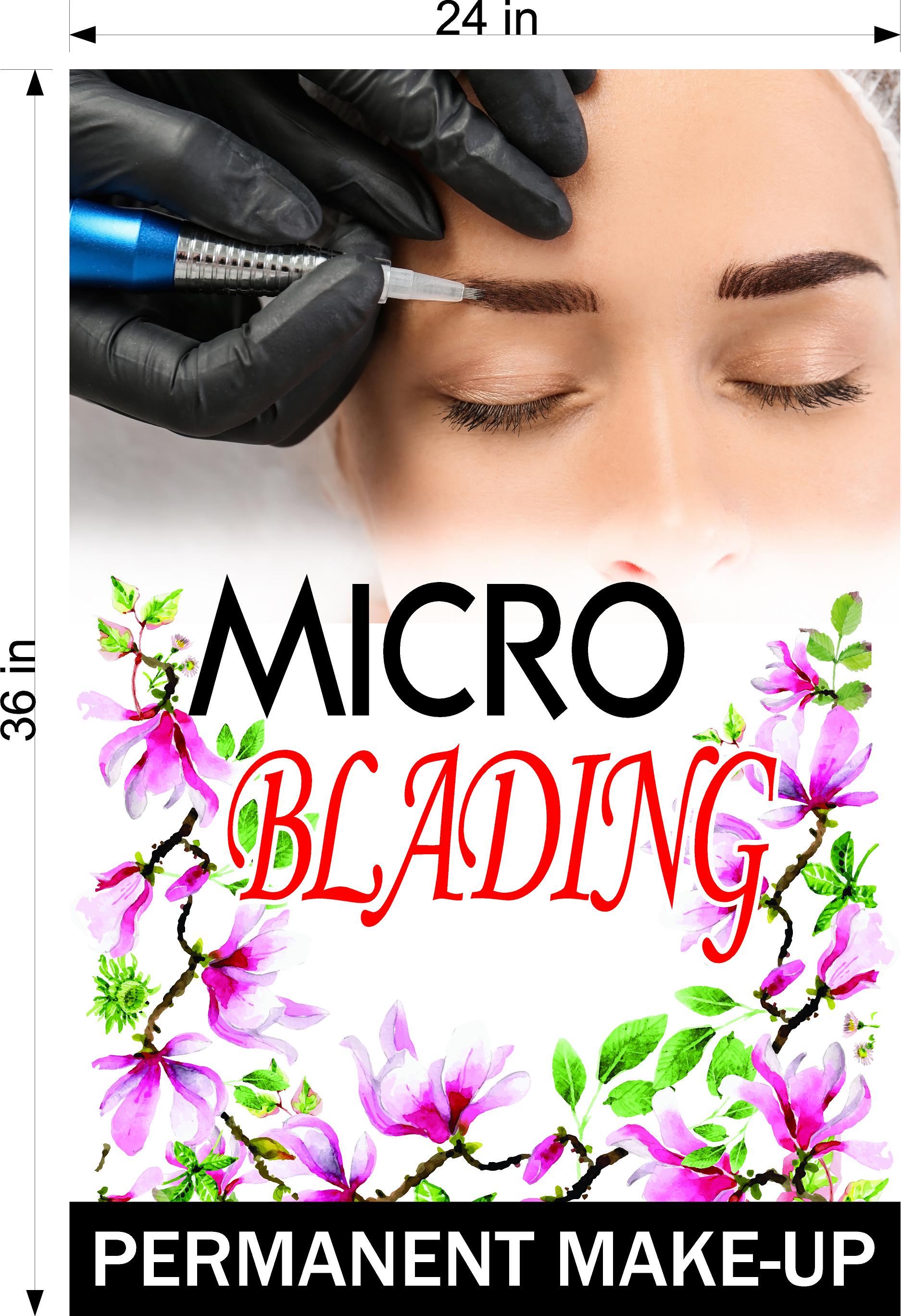 Microblading 11 Window Decal Interior/Exterior Vinyl Adhesive Front BLOCKS Outside Inside View Translucent Privacy Vertical