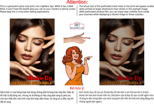 Make-Up 02 Perforated Mesh One Way Vision See-Through Window Vinyl Service Salon Sign Vertical