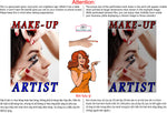 Make-Up 04 Perforated Mesh One Way Vision See-Through Window Vinyl Salon Sign Vertical