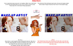 Make-Up 08 Perforated Mesh One Way Vision See-Through Window Vinyl Salon Sign Artist Horizontal