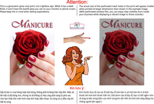 Manicure 21 Perforated Mesh One Way Vision See-Through Window Vinyl Nail Salon Sign Vertical