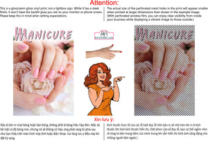 Manicure 25 Perforated Mesh One Way Vision See-Through Window Vinyl Nail Salon Sign Vertical