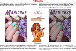 Manicure 26 Perforated Mesh One Way Vision See-Through Window Vinyl Nail Salon Sign Vertical